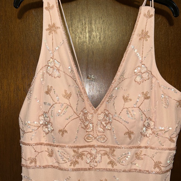 Adrianna Papell Bridesmaid Formal Sequin Floral Floor length Gown Dress Size 18 - Picture 3 of 7